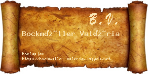 Bockmüller Valéria névjegykártya